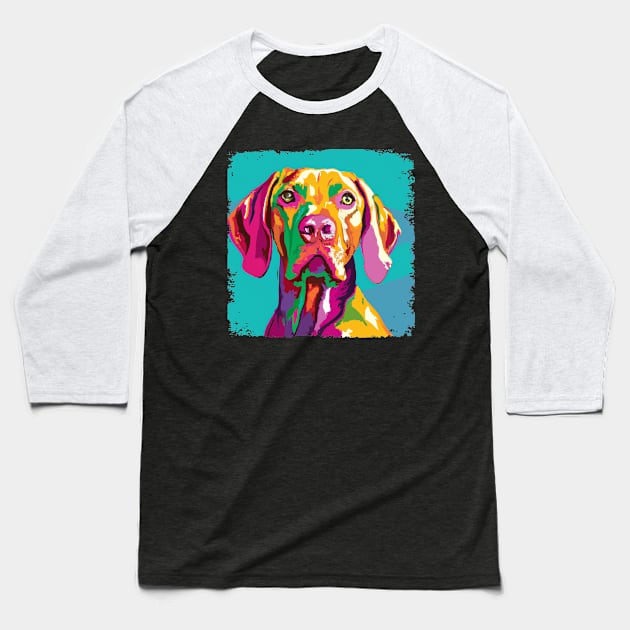 Vizsla Pop Art - Dog Lover Gifts Baseball T-Shirt by PawPopArt